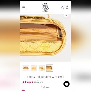 Gold Budhagirl Gold Travel Case Nwt